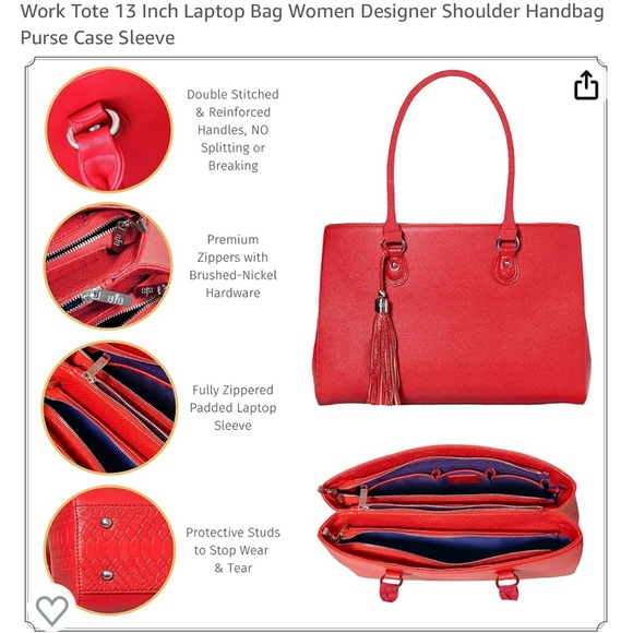 MY BEST FRIEND IS A BAG Designer Laptop Work Carry On Bag Tote 13 inch Laptop - Picture 16 of 16